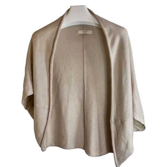 Zara Knit‎ Wide Arm Wrap Cardigan Sweater Size Medium Cream Colored - Picture 1 of 4